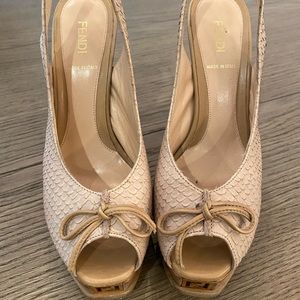 Fendi Fendista Platform Slingback Pumps